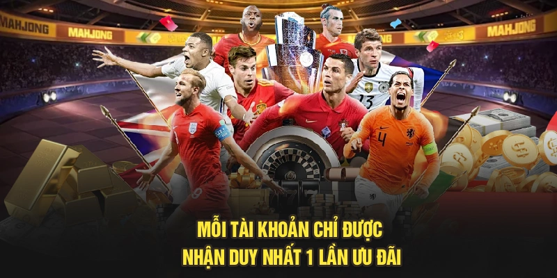 Mỗi tài khoản chỉ được nhận duy nhất 1 lần ưu đãi