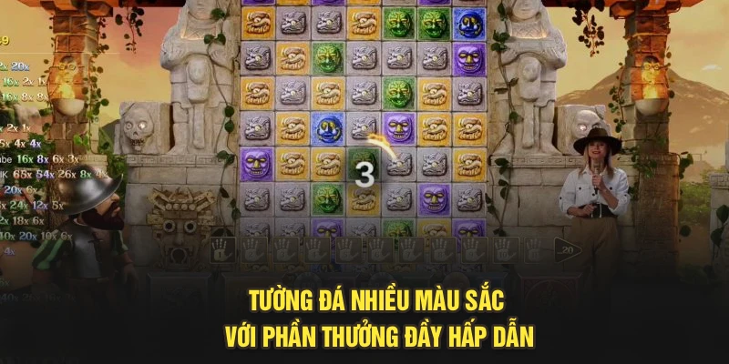 Tường đá nhiều màu sắc với phần thưởng đầy hấp dẫn